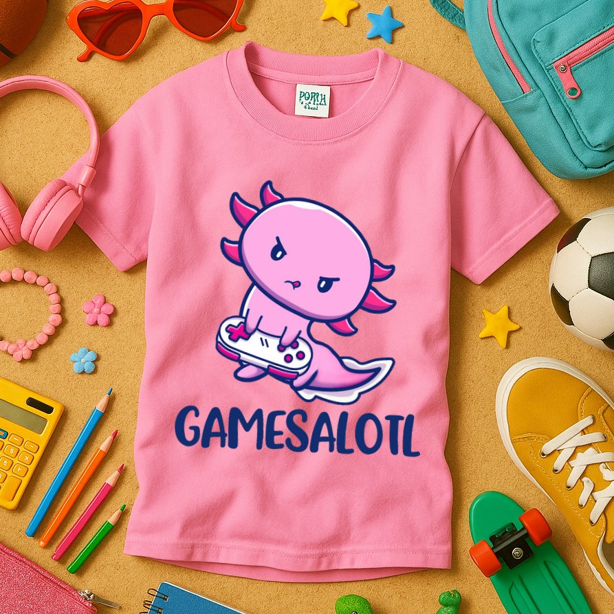 GAMESALOTL Cute Axolotl Kids T-Shirt