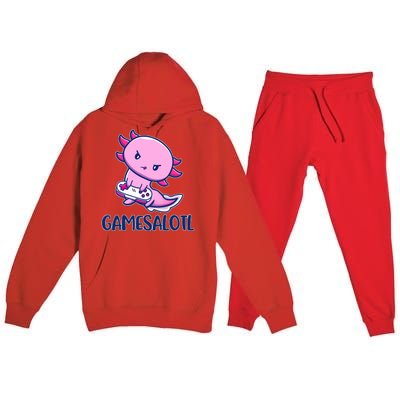 GAMESALOTL Cute Axolotl Premium Hooded Sweatsuit Set