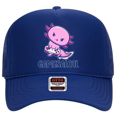 GAMESALOTL Cute Axolotl High Crown Mesh Back Trucker Hat