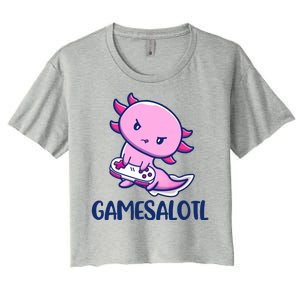 GAMESALOTL Cute Axolotl Women's Crop Top Tee