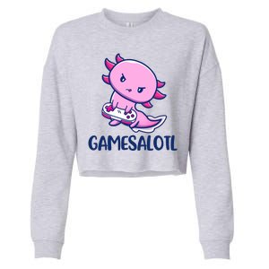 GAMESALOTL Cute Axolotl Cropped Pullover Crew