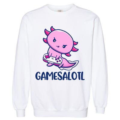 GAMESALOTL Cute Axolotl Garment-Dyed Sweatshirt