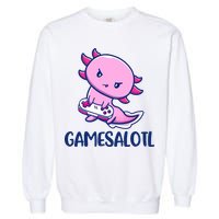 GAMESALOTL Cute Axolotl Garment-Dyed Sweatshirt