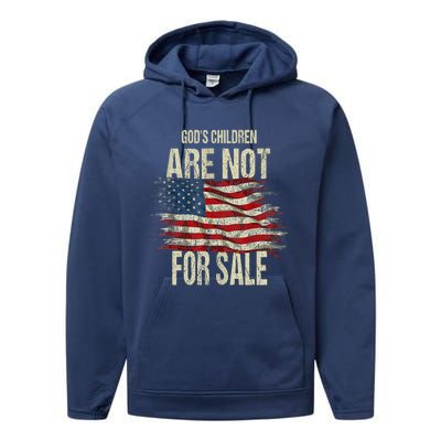 Gods Children Are Not For Sale Funny Vintage Gods Children Performance Fleece Hoodie