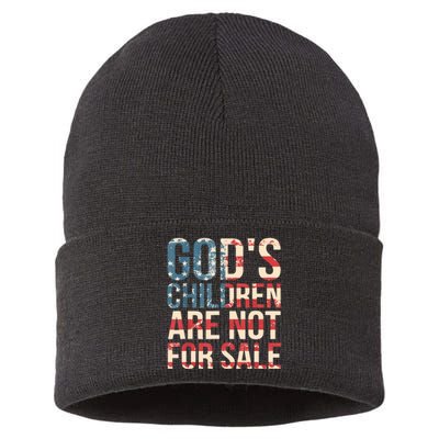 Gods Children Are Not For Sale Funny Political Human Rights Sustainable Knit Beanie