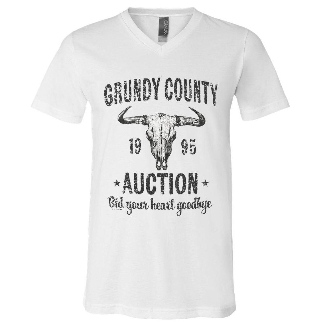Grundy County Auction Bid Your Heart Goodbye V-Neck T-Shirt