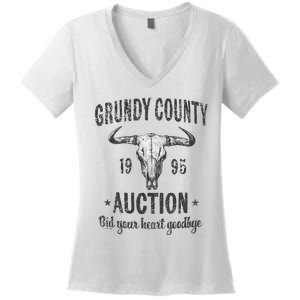 Grundy County Auction Bid Your Heart Goodbye Women's V-Neck T-Shirt