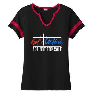 Gods Childrens Are Not For Sale Ladies Halftime Notch Neck Tee