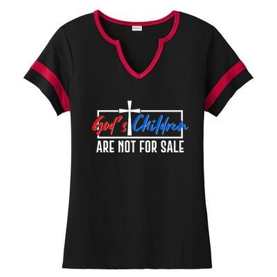 Gods Childrens Are Not For Sale Ladies Halftime Notch Neck Tee