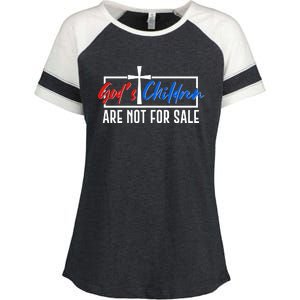 Gods Childrens Are Not For Sale Enza Ladies Jersey Colorblock Tee