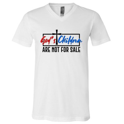 Gods Childrens Are Not For Sale V-Neck T-Shirt