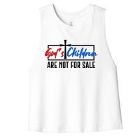 Gods Childrens Are Not For Sale Women's Racerback Cropped Tank