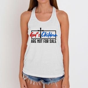 Gods Childrens Are Not For Sale Women's Knotted Racerback Tank