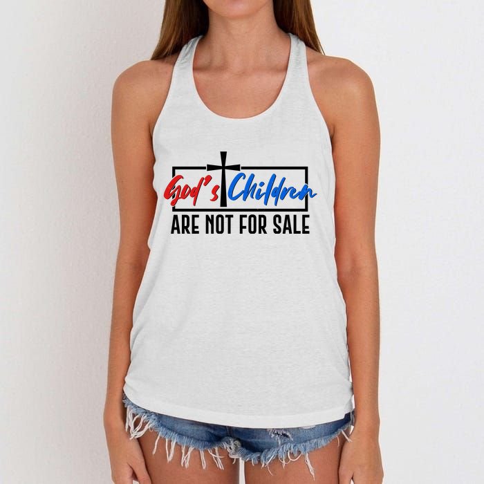 Gods Childrens Are Not For Sale Women's Knotted Racerback Tank