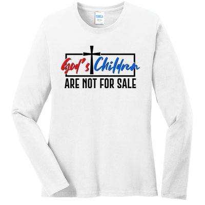 Gods Childrens Are Not For Sale Ladies Long Sleeve Shirt