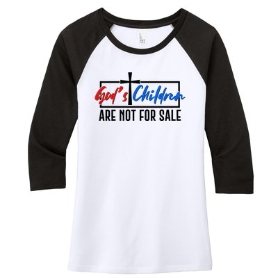 Gods Childrens Are Not For Sale Women's Tri-Blend 3/4-Sleeve Raglan Shirt