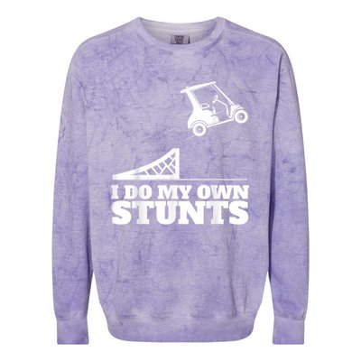 Golf Cart Accident I Do My Own Stunts Fun Colorblast Crewneck Sweatshirt