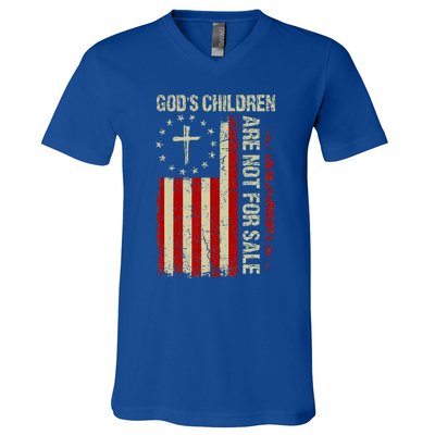 Gods Children Are Not For Sale Funny Quote Gods Children V-Neck T-Shirt