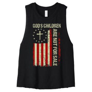 Gods Children Are Not For Sale Funny Saying Gods Children Women's Racerback Cropped Tank