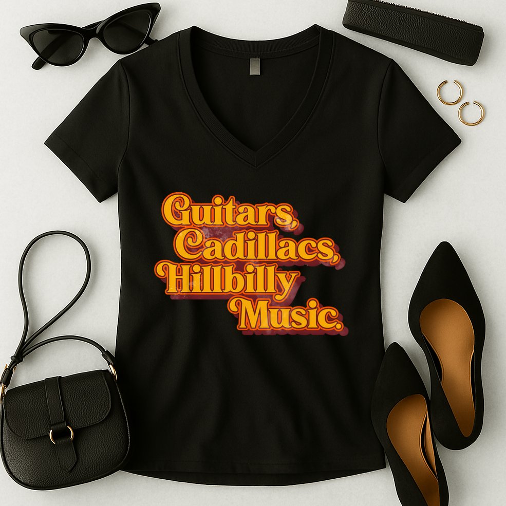 Guitars Cadillacs And Hillbilly Music Country Songs Women's V-Neck T-Shirt