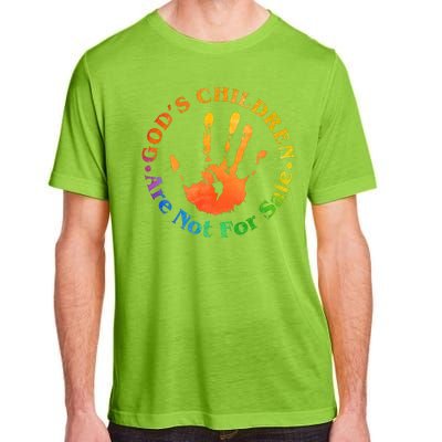 Gods Children Are Not For Sale Colorful Hand Print Adult ChromaSoft Performance T-Shirt