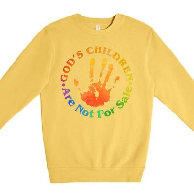 Gods Children Are Not For Sale Colorful Hand Print Premium Crewneck Sweatshirt