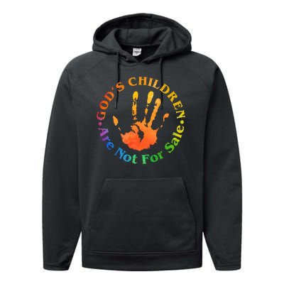 Gods Children Are Not For Sale Colorful Hand Print Performance Fleece Hoodie