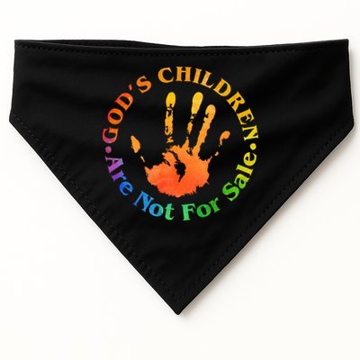 Gods Children Are Not For Sale Colorful Hand Print USA-Made Doggie Bandana