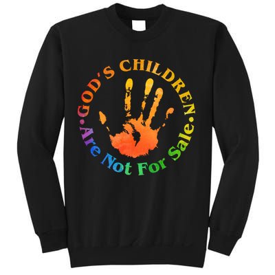 Gods Children Are Not For Sale Colorful Hand Print Sweatshirt
