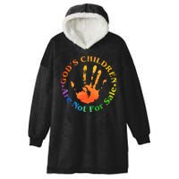 Gods Children Are Not For Sale Colorful Hand Print Hooded Wearable Blanket