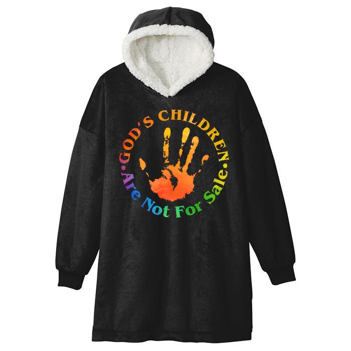 Gods Children Are Not For Sale Colorful Hand Print Hooded Wearable Blanket