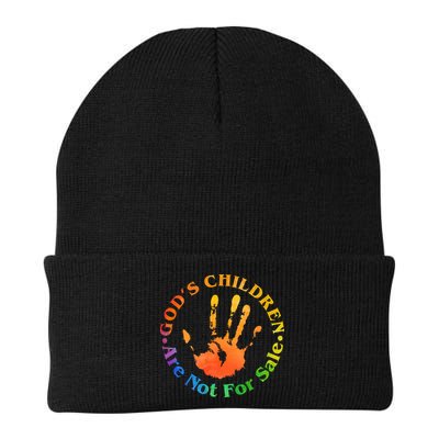 Gods Children Are Not For Sale Colorful Hand Print Beanie
