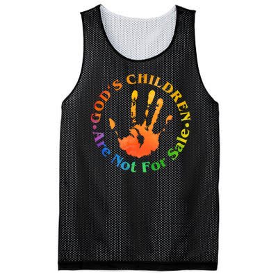 Gods Children Are Not For Sale Colorful Hand Print Mesh Reversible Basketball Jersey Tank