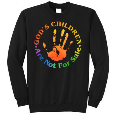 Gods Children Are Not For Sale Colorful Hand Print Tall Sweatshirt