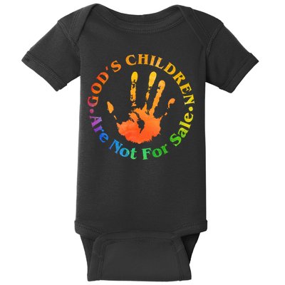 Gods Children Are Not For Sale Colorful Hand Print Baby Bodysuit
