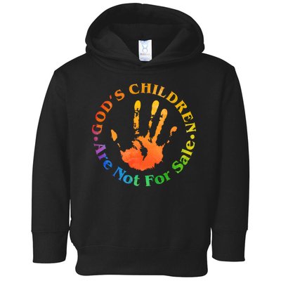 Gods Children Are Not For Sale Colorful Hand Print Toddler Hoodie