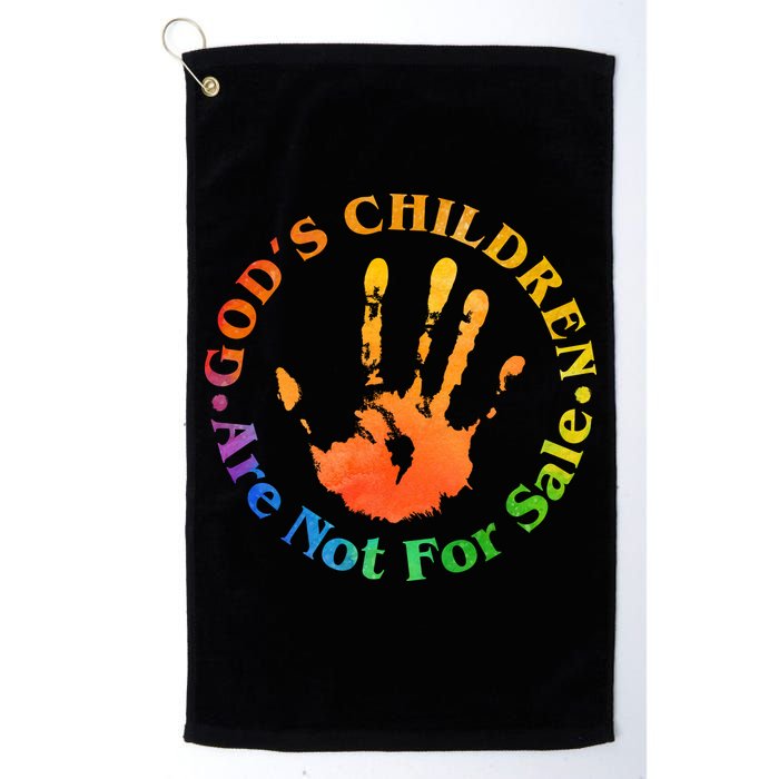 Gods Children Are Not For Sale Colorful Hand Print Golf Towel