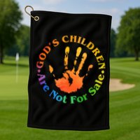 Gods Children Are Not For Sale Colorful Hand Print Golf Towel