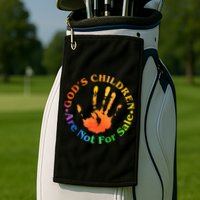 Gods Children Are Not For Sale Colorful Hand Print Golf Towel