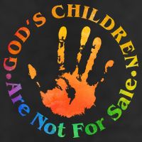 Gods Children Are Not For Sale Colorful Hand Print Golf Towel
