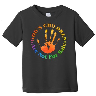 Gods Children Are Not For Sale Colorful Hand Print Toddler T-Shirt