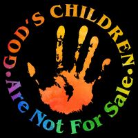 Gods Children Are Not For Sale Colorful Hand Print Wool Snapback Cap