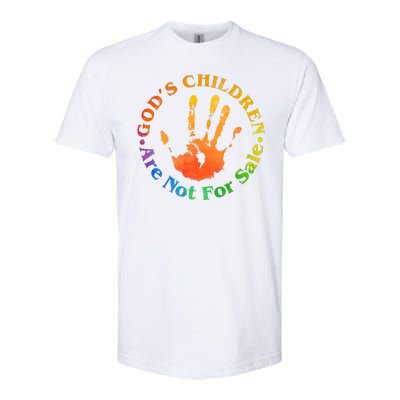 Gods Children Are Not For Sale Colorful Hand Print Softstyle® CVC T-Shirt