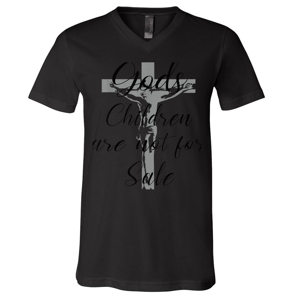 God's Children Are Not For Sale Jesus Christ Christian Wo V-Neck T-Shirt