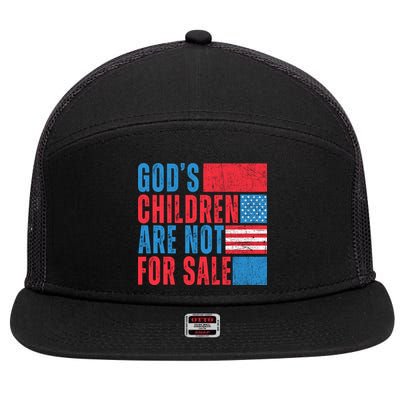 Gods Children Are Not For Sale Vintage Distressed 7 Panel Mesh Trucker Snapback Hat