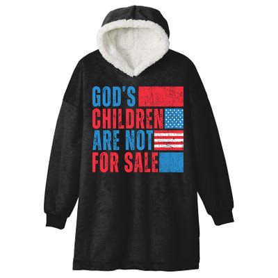 Gods Children Are Not For Sale Vintage Distressed Hooded Wearable Blanket