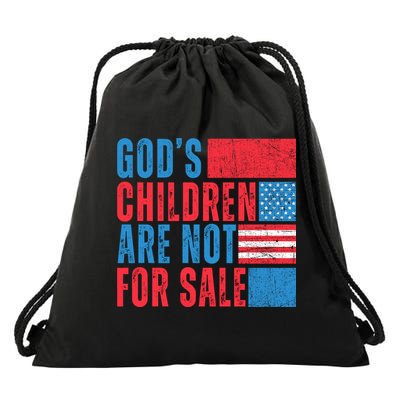 Gods Children Are Not For Sale Vintage Distressed Drawstring Bag