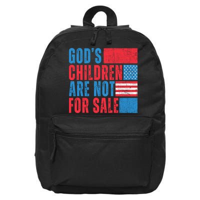Gods Children Are Not For Sale Vintage Distressed 16 in Basic Backpack