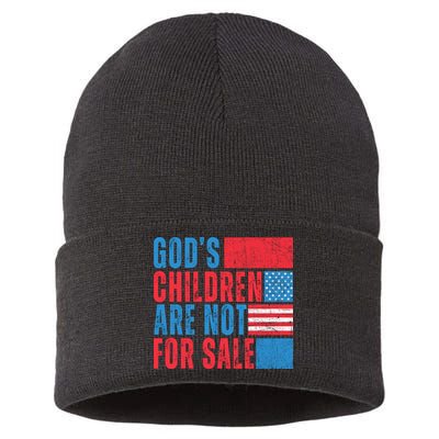Gods Children Are Not For Sale Vintage Distressed Sustainable Knit Beanie