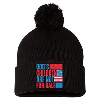 Gods Children Are Not For Sale Vintage Distressed Pom Pom 12in Knit Beanie